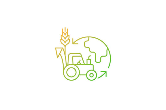 Agriculture related gradient linear vector icons set