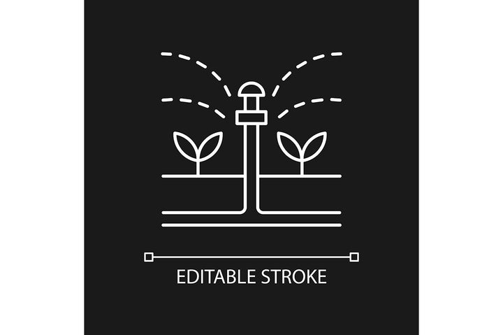 Agriculture related linear icons set for dark and light mode