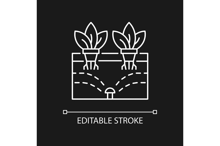 Agriculture related linear icons set for dark and light mode