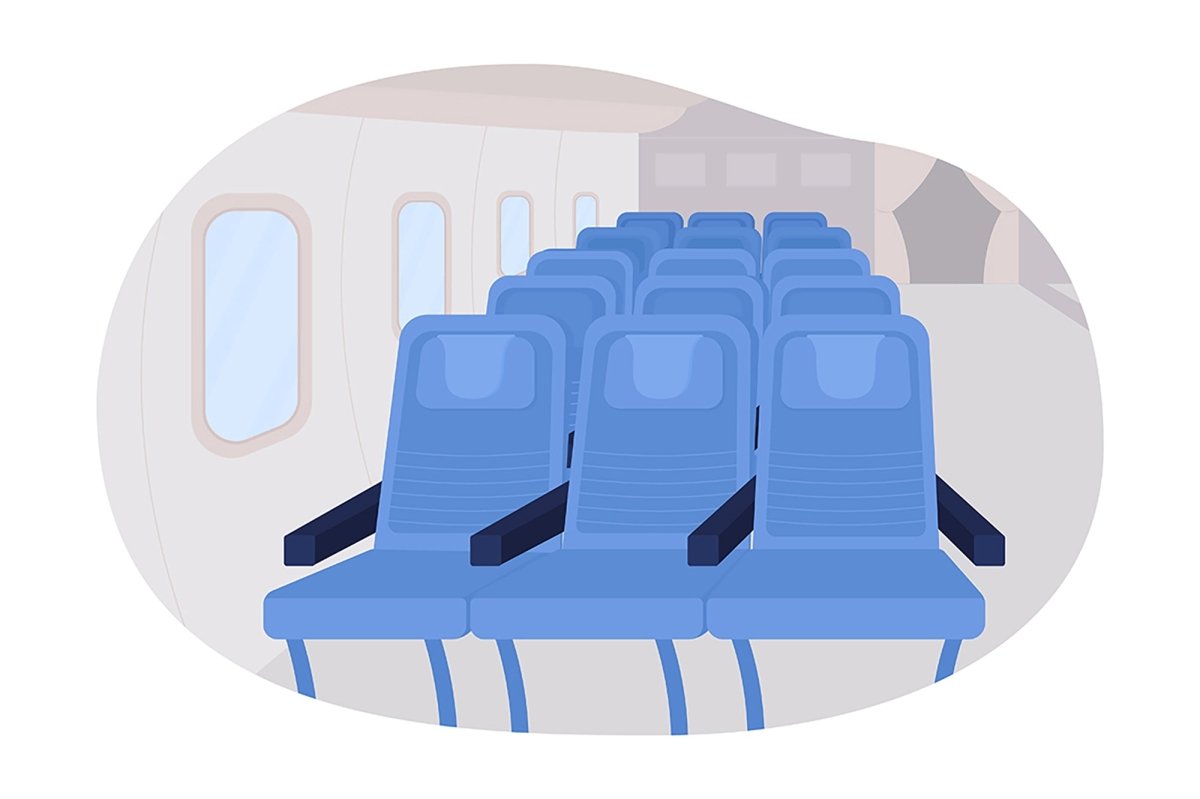 Airport place flat color vector illustrations