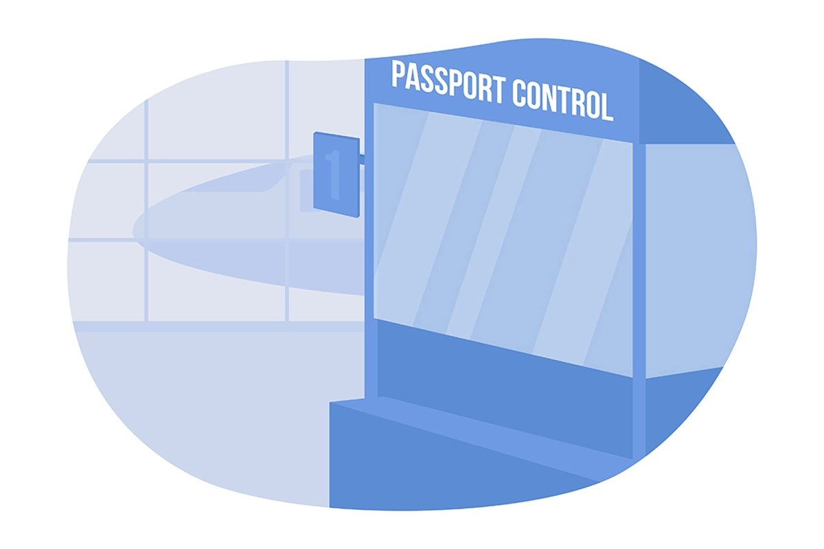 Airport place flat color vector illustrations