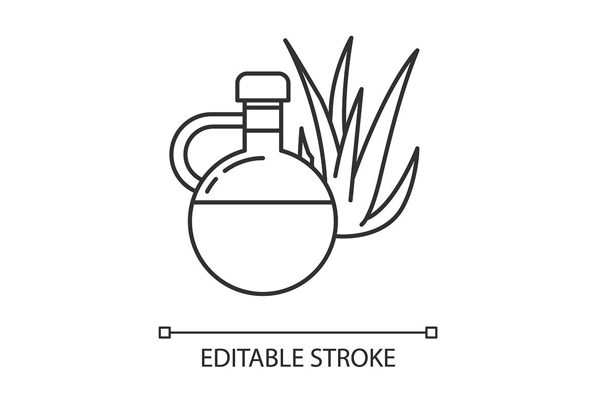 Aloe vera pixel perfect linear icons set