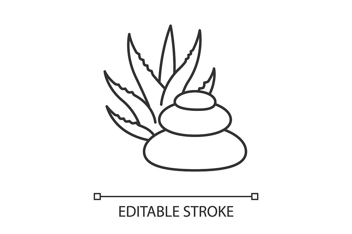 Aloe vera pixel perfect linear icons set