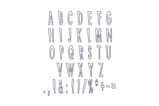 Amusing modern style alphabet set