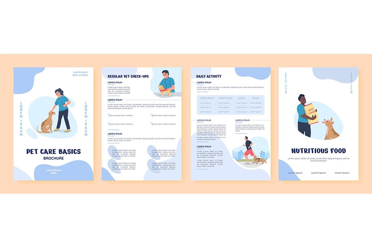 Animal adoption onboarding vector template set
