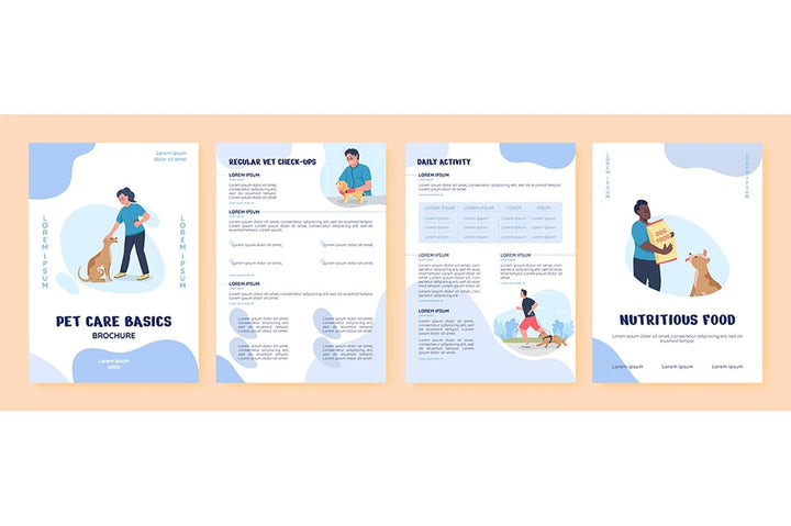 Animal adoption onboarding vector template set