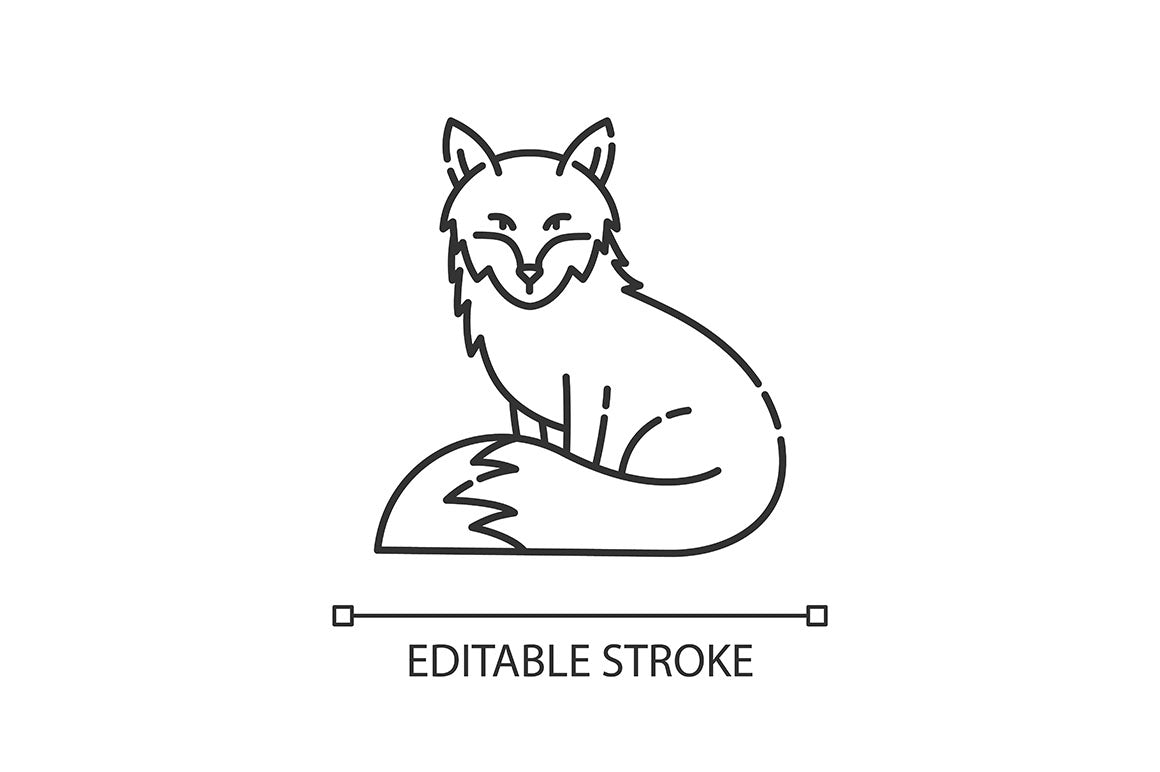 Animals pixel perfect linear icons set