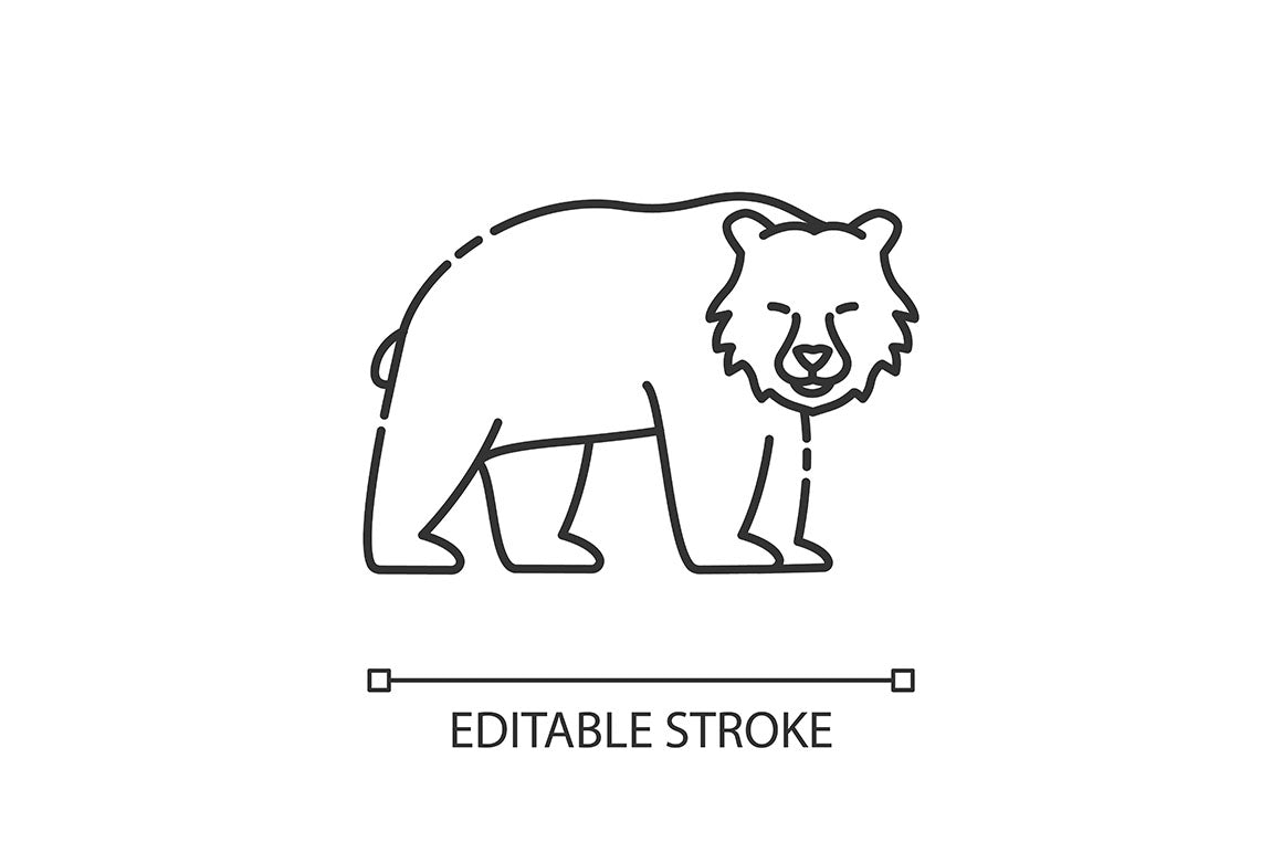 Animals pixel perfect linear icons set