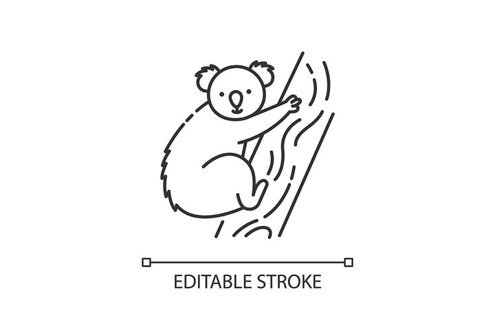 Animals pixel perfect linear icons set