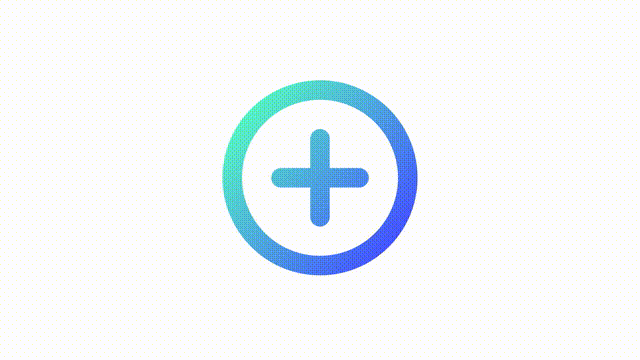 Animated add gradient ui icon. Circled plus. Enlargement button. Seamless loop 4k video with alpha channel on transparent background. Line color user interface symbol motion graphic animation