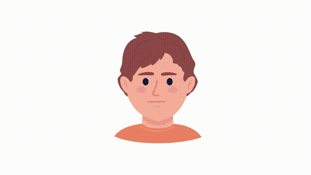 Animated angry little boy emotion. Aggressive kid. Irate child. Flat character head with facial expression animation. Colorful cartoon style HD video footage on white with alpha channel transparency
