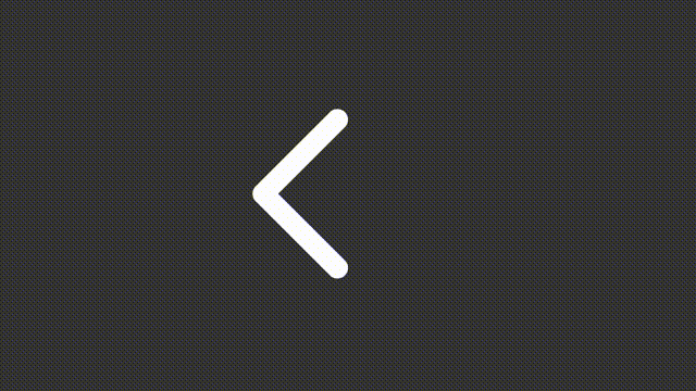 Animated back white line ui icon. Return back arrow. Seamless loop 4k video with alpha channel on transparent background. Isolated user interface symbol motion graphic design for night mode