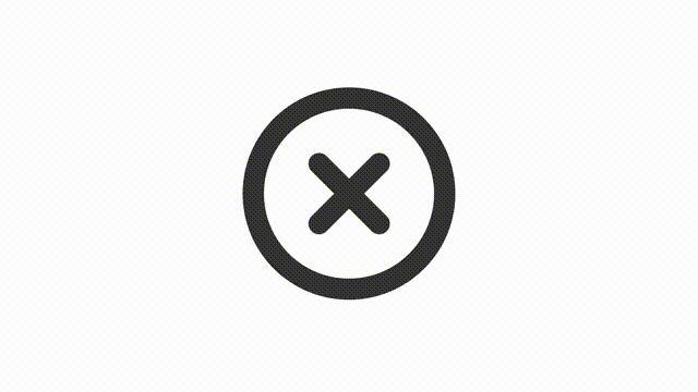 Animated delete linear ui icon. Cancel operation. Seamless loop 4k video with alpha channel on transparent background. Outline isolated user interface element motion graphic animation