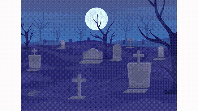 Animated cemetery illustration