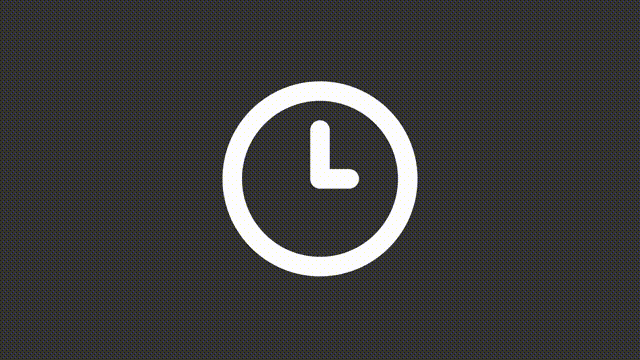Animated clock white line ui icon. Waiting time. Seamless loop 4k video with alpha channel on transparent background. Isolated user interface symbol motion graphic design for night mode