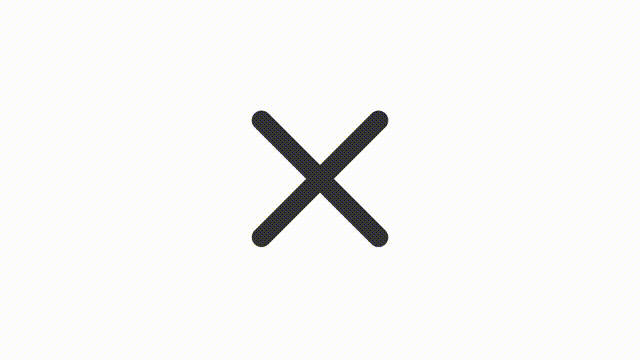 Animated cross linear ui icon. Multiplication. Operation failure. Seamless loop 4k video with alpha channel on transparent background. Outline isolated user interface element motion graphic animation