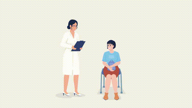 Animated doctor, patient characters