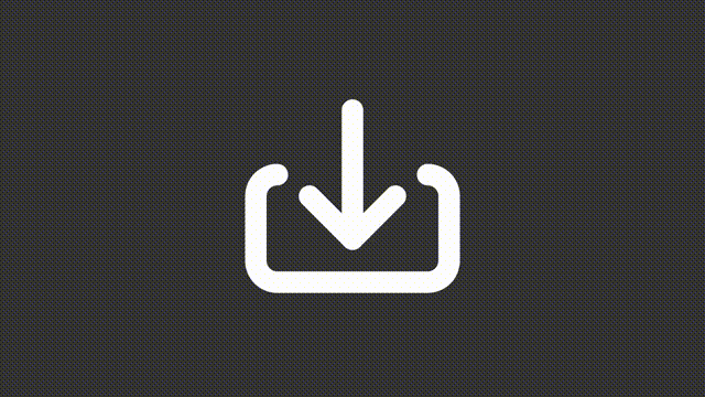 Animated download white line ui icon. Save file from internet. Seamless loop 4k video with alpha channel on transparent background. Isolated user interface symbol motion graphic design for night mode