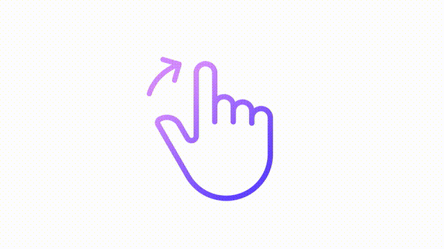Animated edge swipe gradient icon