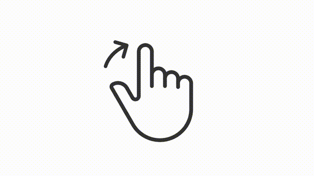 Animated edge swipe linear icon