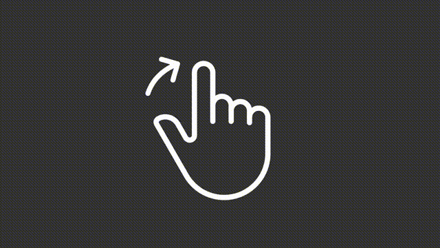 Animated edge swipe white line icon