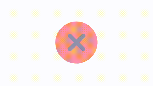 Animated failure flat color ui icon. Close program. Delete digital file. Seamless loop 4k video with alpha channel on transparent background. Simple solid RGB user interface pictogram animation.