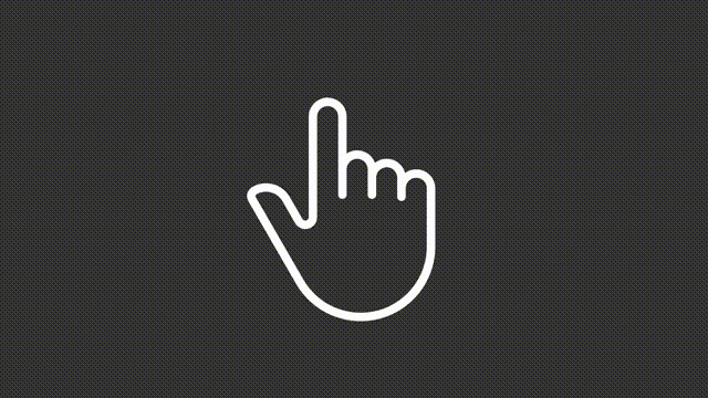 Animated finger white linear icon