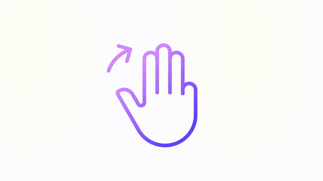 Animated fingers swipe gradient icon