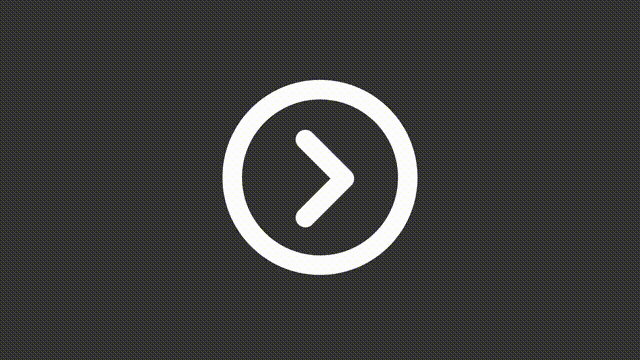 Animated forward white line ui icon. Next web page. Move right. Seamless loop 4k video with alpha channel on transparent background. Isolated user interface symbol motion graphic design for night mode