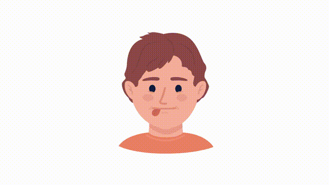 Animated furious little boy emotion. Angry kid. Show discontent. Flat character head with facial expression animation. Colorful cartoon style HD video footage on white with alpha channel transparency