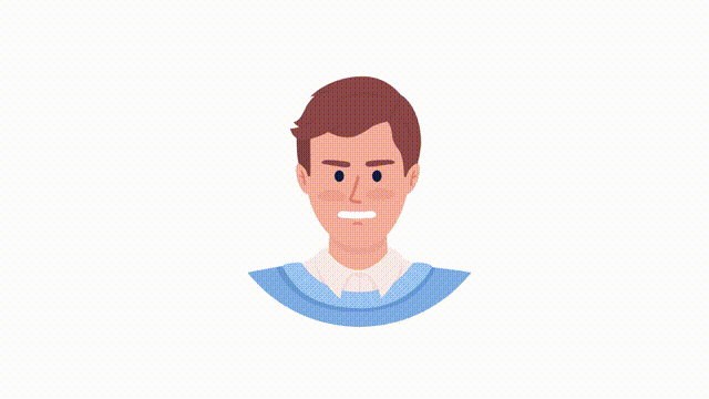 Animated furious young man emotion. Angry male. Irate guy. Flat character head with facial expression animation. Colorful cartoon style HD video footage on white with alpha channel transparency