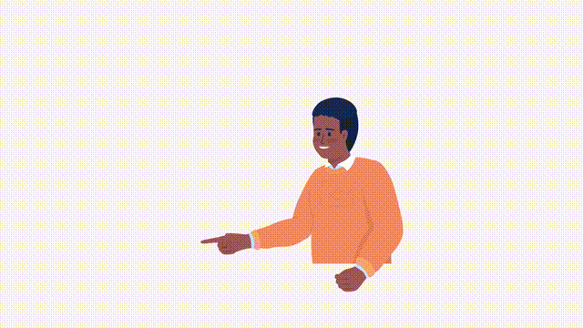 Animated intelligent boy character. Solutions generation. Full body flat person HD video footage with alpha channel. Color cartoon style illustration on transparent background for animation