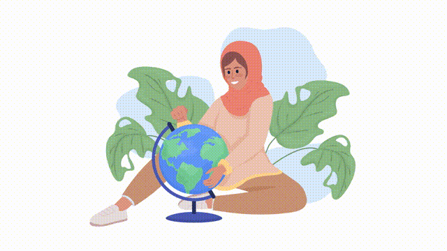 Animated isolated wanderlust. Obsession with travel. Looped flat 2D character HD video footage with alpha channel. Colorful animation on transparent background for website, social media