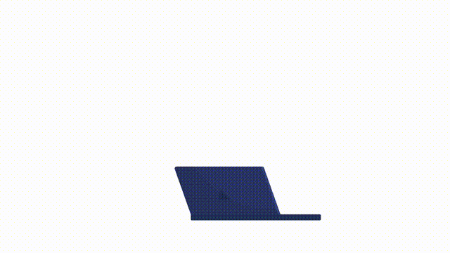 Animated laptop for coding object