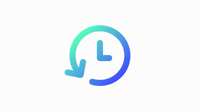 Animated load time gradient ui icon. Software upgrade timing. Seamless loop 4k video with alpha channel on transparent background. Line color user interface symbol motion graphic animation