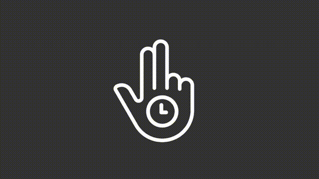 Animated long hold white linear icon