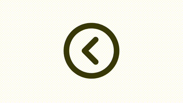 Animated move back linear ui icon. Previous page. Seamless loop 4k video with alpha channel on transparent background. Outline isolated user interface element motion graphic animation