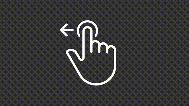 Animated move left white linear icon