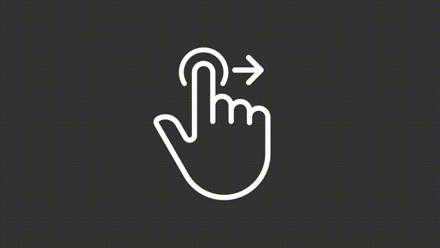 Animated move next white linear icon