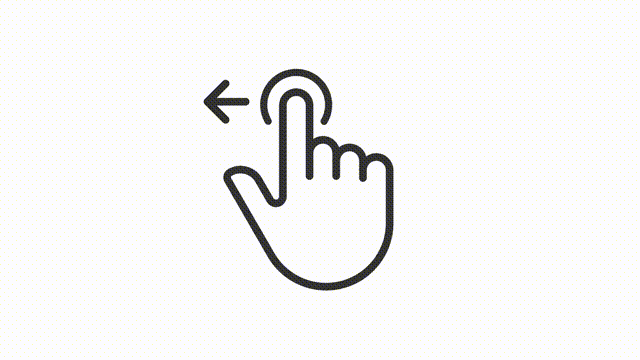 Animated move to left linear icon
