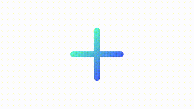 Animated plus gradient ui icon. Add file. Paste information. Seamless loop 4k video with alpha channel on transparent background. Line color user interface symbol motion graphic animation
