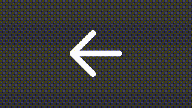 Animated previous white line ui icon. Moving back. Web browser. Seamless loop 4k video with alpha channel on transparent background. Isolated user interface symbol motion graphic design for night mode