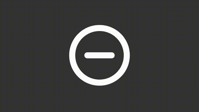 Animated reduce white line ui icon