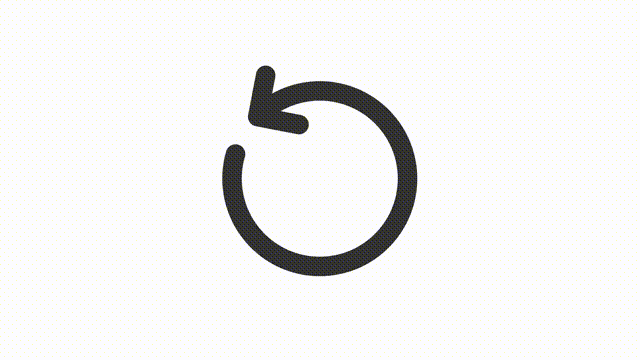 Animated restart linear ui icon. Rotate to left. Repeat media. Seamless loop 4k video with alpha channel on transparent background. Outline isolated user interface element motion graphic animation