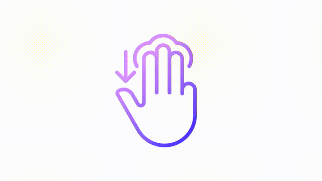 Animated swipe down gradient icon