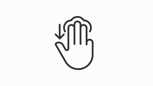 Animated swipe down linear icon