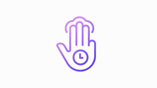 Animated tap and hold gradient icon