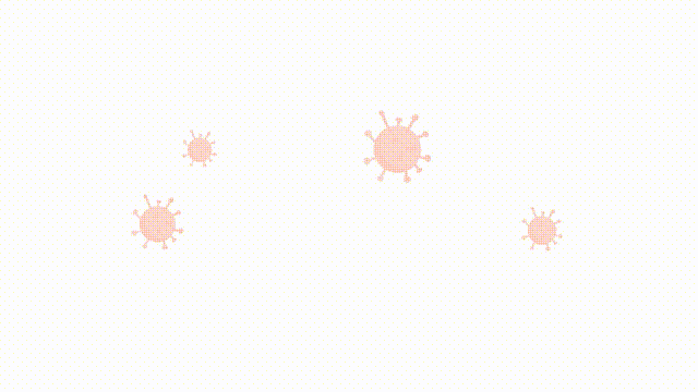 Animated viruses elements. Contagious diseases. Flat cartoon style HD video footage with alpha channel. Flying infectious microbes in air color illustration on transparent background for animation