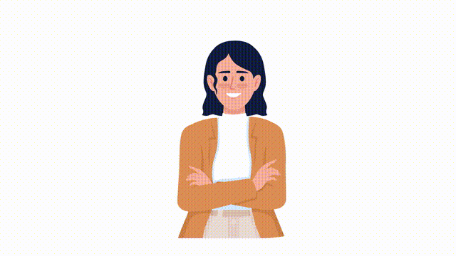 Animated winking woman character. Half body flat person 4k video footage with alpha channel. Playful flirting girl. Color cartoon style illustration for motion graphic design and animation