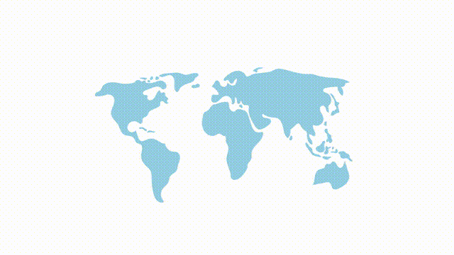 Animated world map with pins. Travel destinations. Geography. Flat cartoon style element HD video footage. Color illustration on white background with alpha channel transparency for animation.